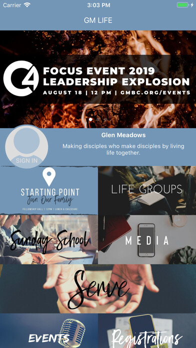 Emulate iPhone app Glen Meadows Baptist using MyAndroid Emulate iPhone app Glen Meadows Baptist using MyAndroid