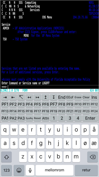 Emulate iPhone app Glink 3270 using MyAndroid