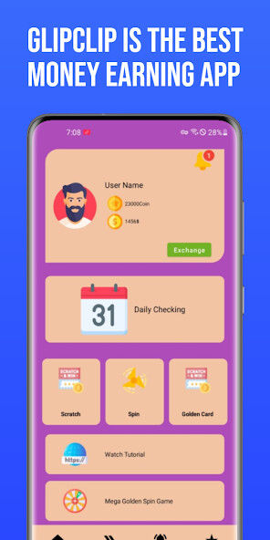 Run android online APK GlipClip Cash - Earn Money from MyAndroid or emulate GlipClip Cash - Earn Money using MyAndroid