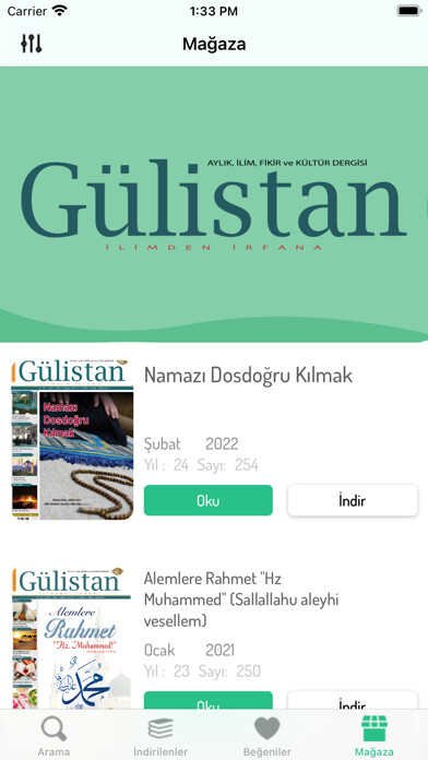 Emulate iPhone app Gülistan Dergisi using MyAndroid