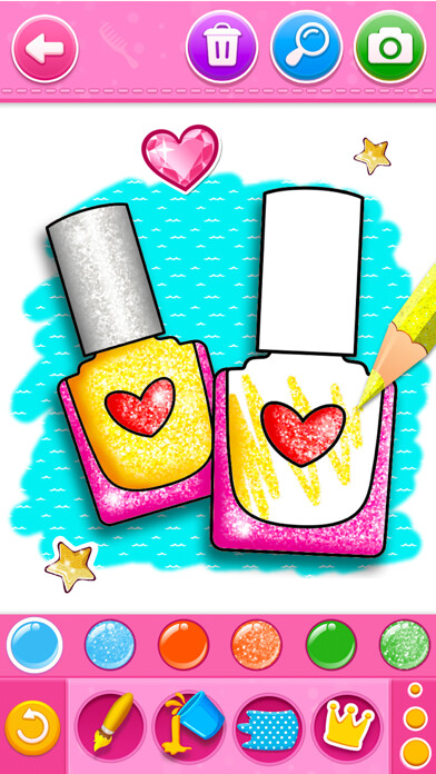 Emulate iPhone app Glitter beauty coloring book using MyAndroid Emulate iPhone app Glitter beauty coloring book using MyAndroid