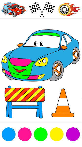 Run android online APK Glitter Cars Coloring Book from MyAndroid or emulate Glitter Cars Coloring Book using MyAndroid