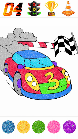 Emulate Glitter Cars Coloring Book from MyAndroid or run Glitter Cars Coloring Book using MyAndroid