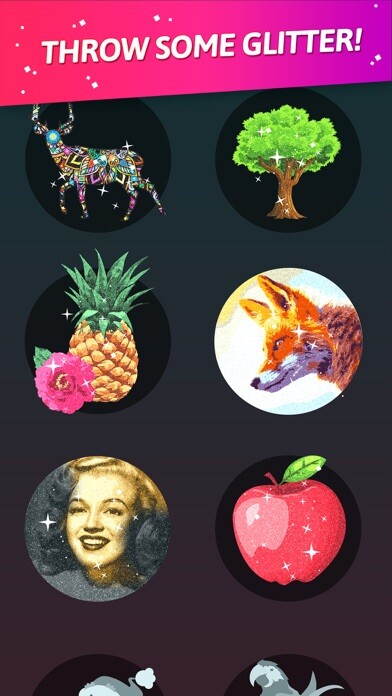 Emulate iPhone app Glitter - color glitter art using MyAndroid Emulate iPhone app Glitter - color glitter art using MyAndroid