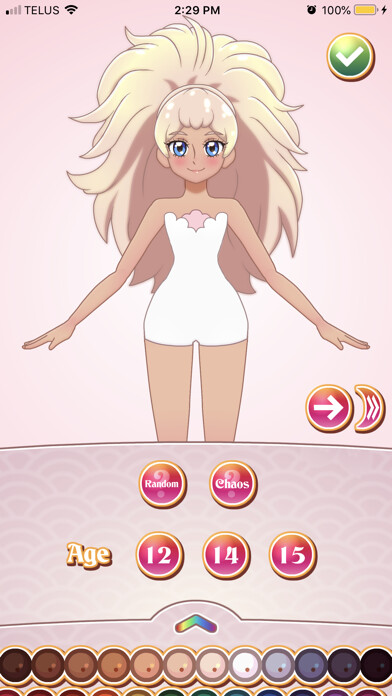 Emulate iPhone app Glitter Cure Anime Dress Up using MyAndroid
