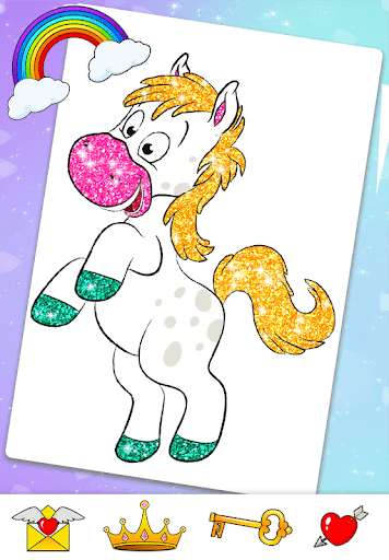 Run android online APK Glitter Horse & Pony Coloring Book from MyAndroid or emulate Glitter Horse & Pony Coloring Book using MyAndroid