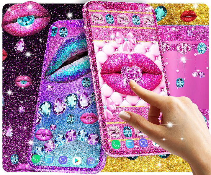 Run android online APK Glitter lips live wallpaper from MyAndroid or emulate Glitter lips live wallpaper using MyAndroid