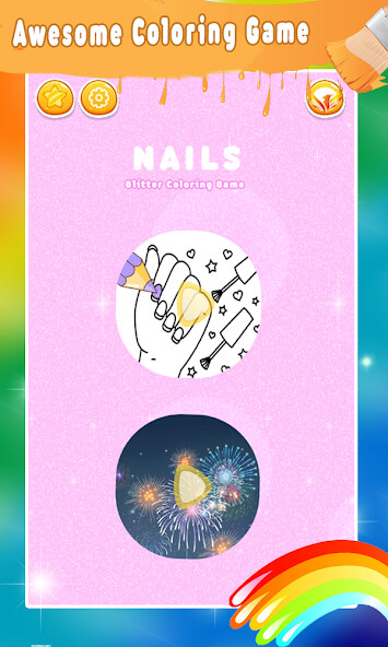 Run android online APK Glitter Nail Drawing Book and Coloring Game from MyAndroid or emulate Glitter Nail Drawing Book and Coloring Game using MyAndroid