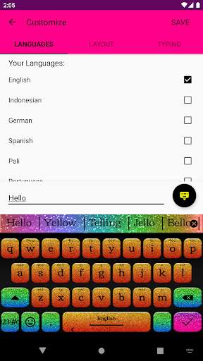 Run android online APK Glitter Neon Color Keyboard from MyAndroid or emulate Glitter Neon Color Keyboard using MyAndroid