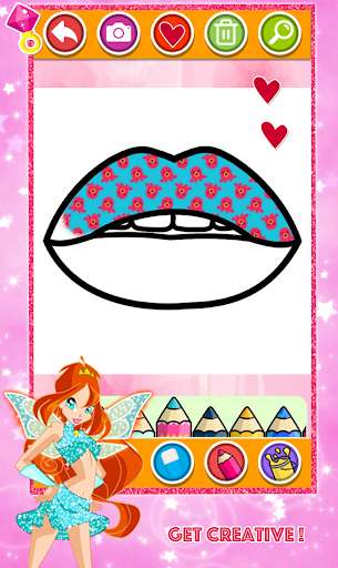 Run android online APK Glitter Toy Lips with Makeup Brush Set coloring from MyAndroid or emulate Glitter Toy Lips with Makeup Brush Set coloring using MyAndroid