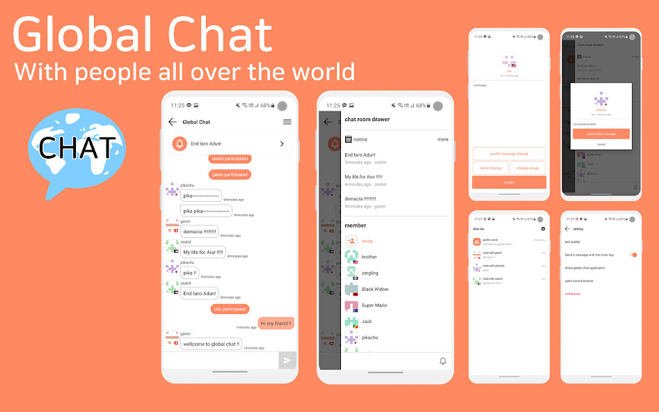 Run android online APK Global Chat from MyAndroid or emulate Global Chat using MyAndroid