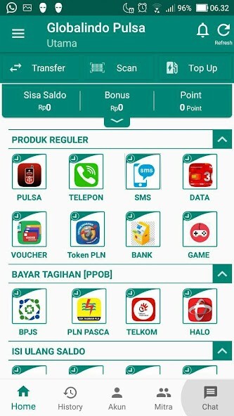Run android online APK Globalindo Pulsa from MyAndroid or emulate Globalindo Pulsa using MyAndroid