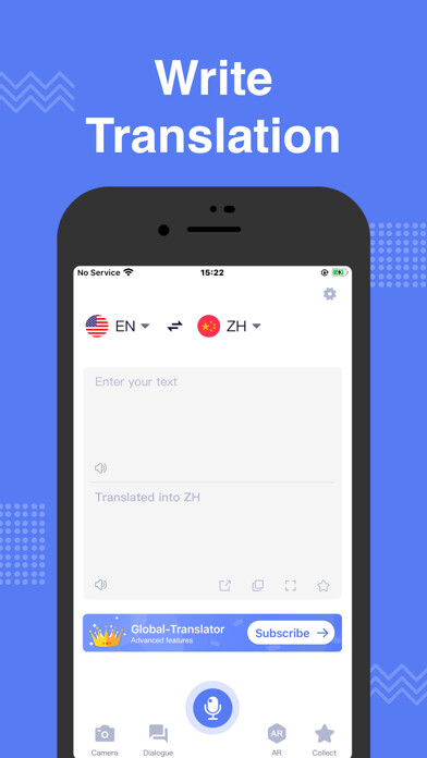 Emulate iPhone app Global-Translator Plus using MyAndroid