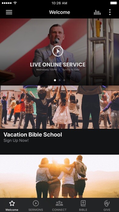 Emulate iPhone app Global Vision Bible Church using MyAndroid