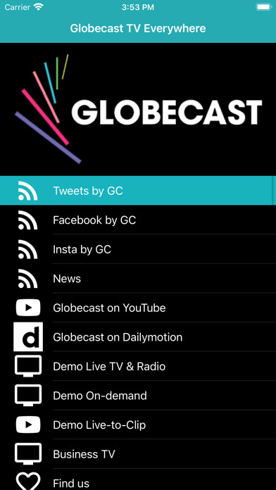 Emulate iPhone app Globecast TV Everywhere using MyAndroid