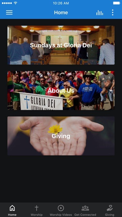 Emulate iPhone app Gloria Dei Lutheran Cincinnati using MyAndroid Emulate iPhone app Gloria Dei Lutheran Cincinnati using MyAndroid
