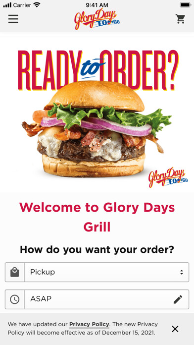 Emulate iPhone app Glory Days Grill To Go using MyAndroid Emulate iPhone app Glory Days Grill To Go using MyAndroid