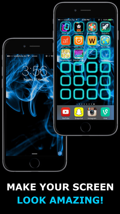 Emulate iPhone app Glow Backgrounds - Wallpapers! using MyAndroid