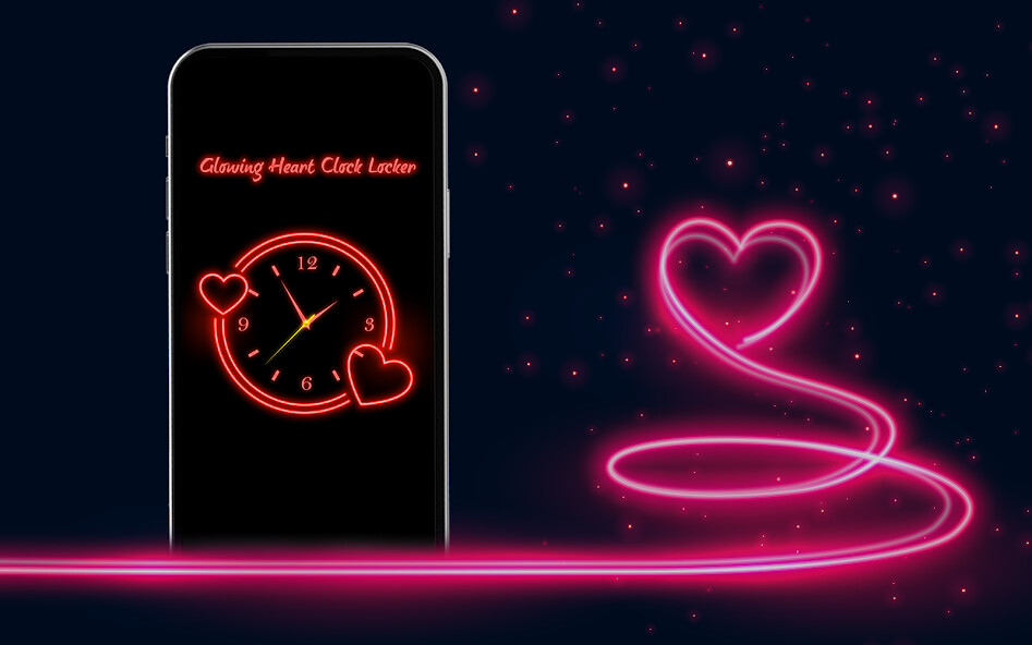 Run android online APK Glowing Heart Clock Locker from MyAndroid or emulate Glowing Heart Clock Locker using MyAndroid