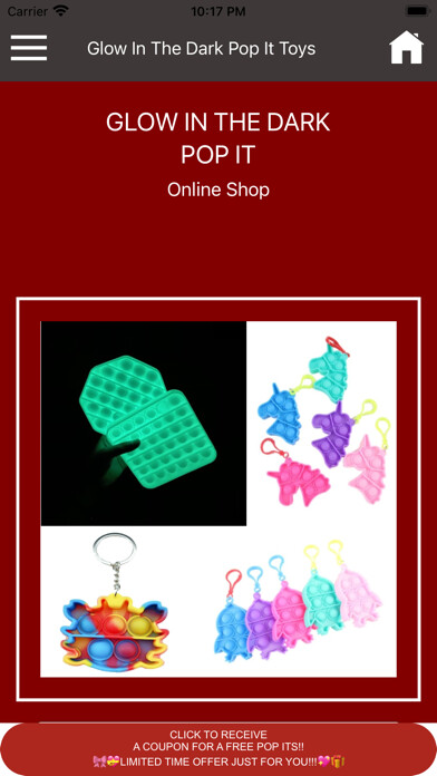 Emulate iPhone app Glow In The Dark pop It Toys using MyAndroid