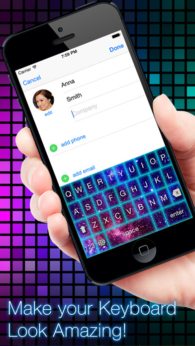 Emulate iPhone app Glow Keyboard Customize Theme using MyAndroid