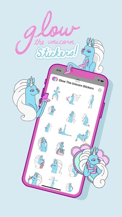 Emulate iPhone app Glow The Unicorn Stickers using MyAndroid
