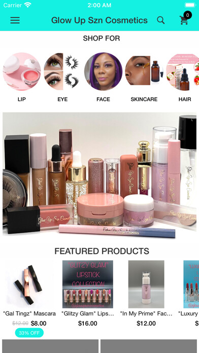 Emulate iPhone app Glow Up Szn Cosmetics using MyAndroid Emulate iPhone app Glow Up Szn Cosmetics using MyAndroid