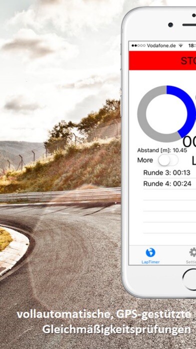 Emulate iPhone app GLP-Timer - Countdown-Laptimer using MyAndroid