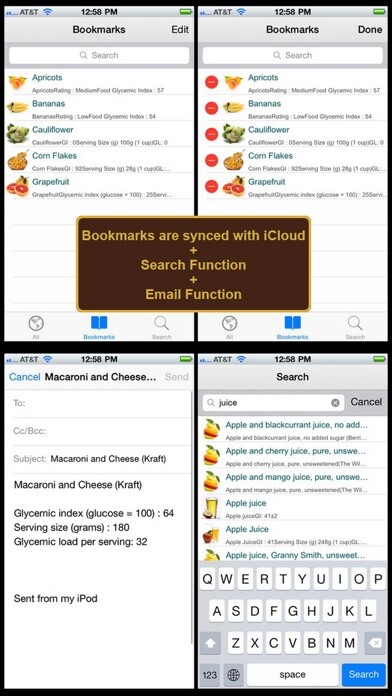 Emulate iPhone app Glycemic Index and Load for Foods Plus+ using MyAndroid