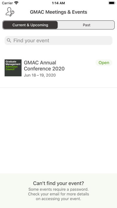Emulate iPhone app GMAC Meetings & Events using MyAndroid