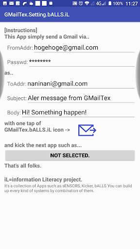 Run android online APK GMailTex - Send a text gmail. ROBOPARTS from MyAndroid or emulate GMailTex - Send a text gmail. ROBOPARTS using MyAndroid