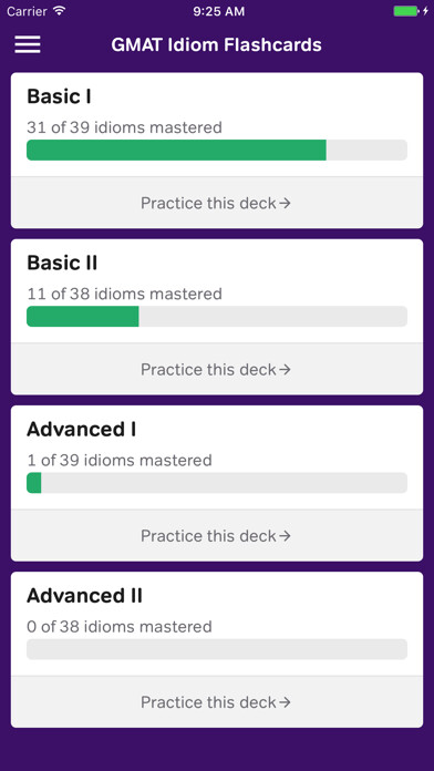 Emulate iPhone app GMAT Idiom Flashcards using MyAndroid Emulate iPhone app GMAT Idiom Flashcards using MyAndroid