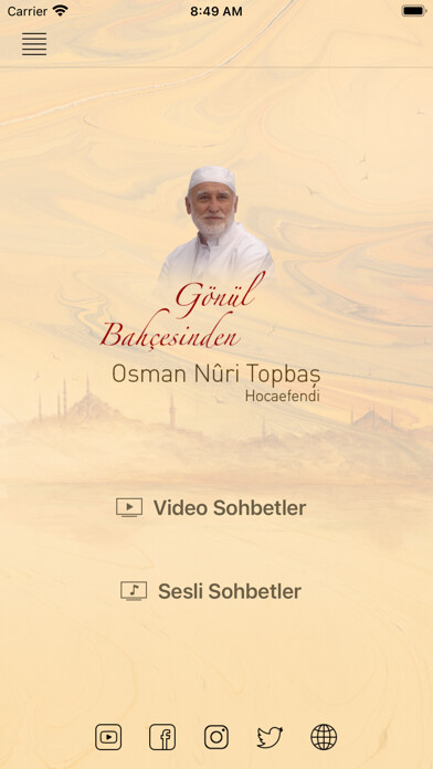 Emulate iPhone app Gönül Bahçesinden Sohbetler using MyAndroid