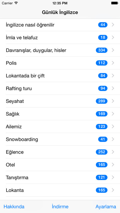 Emulate iPhone app Günlük İngilizce using MyAndroid