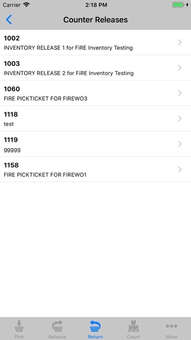 Emulate iPhone app Go 11.1 Inventory Management using MyAndroid