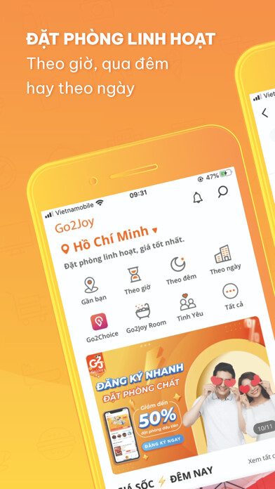 Emulate iPhone app Go2Joy - Đặt phòng theo giờ using MyAndroid