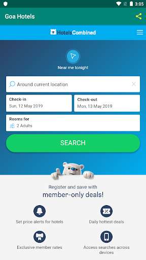 Run android online APK Goa Hotels Booking from MyAndroid or emulate Goa Hotels Booking using MyAndroid