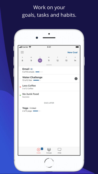 Emulate iPhone app Goalify - Goal & Habit Tracker using MyAndroid