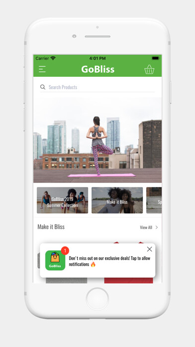 Emulate iPhone app GoBliss Store using MyAndroid
