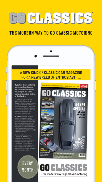 Emulate iPhone app Go Classics Magazine using MyAndroid