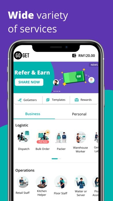 Emulate iPhone app GoGet: Hire on demand using MyAndroid