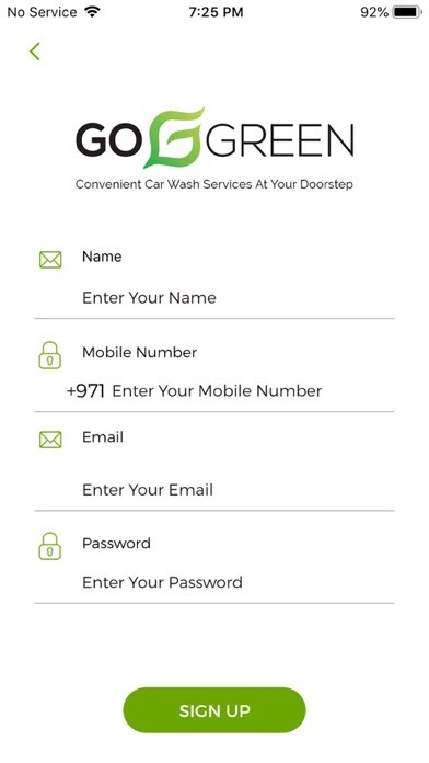 Emulate iPhone app Go Green UAE using MyAndroid