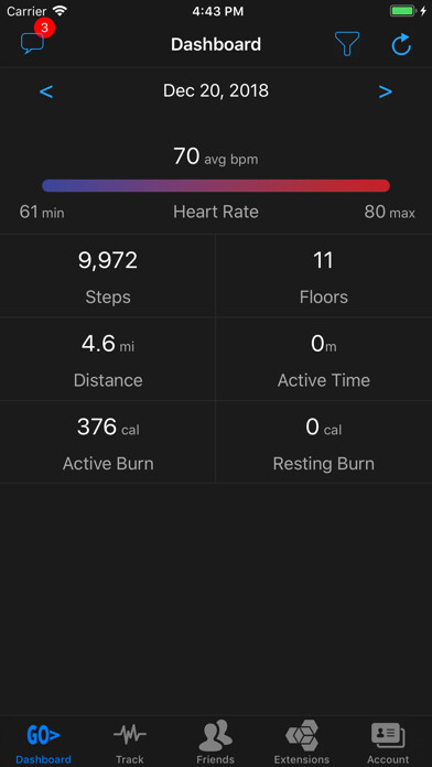 Emulate iPhone app GO HeartRate Pedometer Fitness using MyAndroid