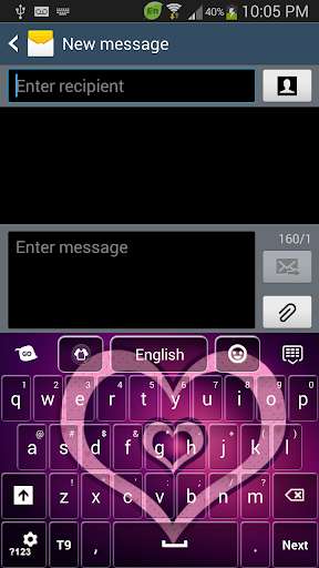 Emulate Android APK GO Keyboard Purple Hearts Emulate Android APK GO Keyboard Purple Hearts