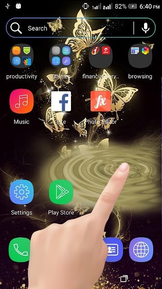 Run android online APK Gold Butterfly Water Ripple LiveWallpaper from MyAndroid or emulate Gold Butterfly Water Ripple LiveWallpaper using MyAndroid