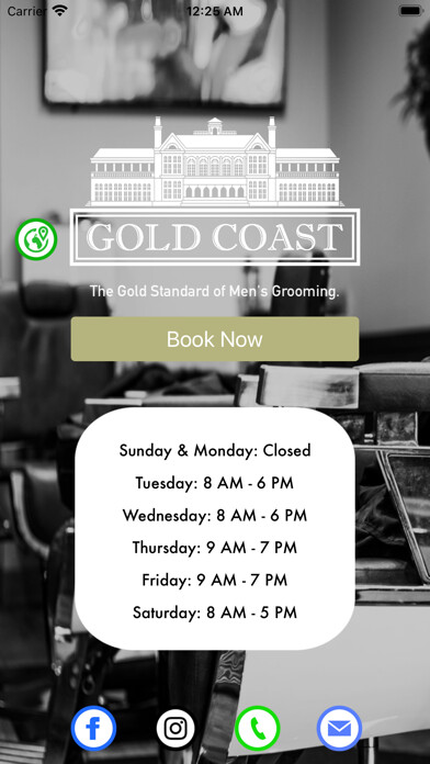 Emulate iPhone app Gold Coast Barbers using MyAndroid
