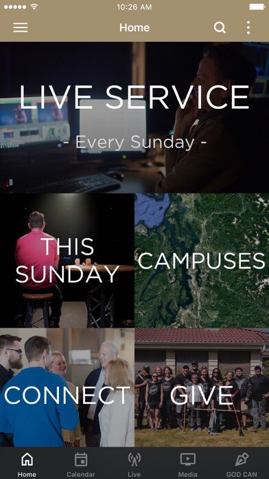 Emulate iPhone app Gold Creek Community Church using MyAndroid