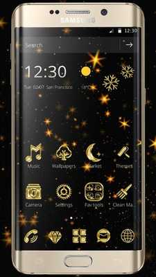 Emulate Android APK Gold Deluxe Black theme and Gold Luxury Icon pack