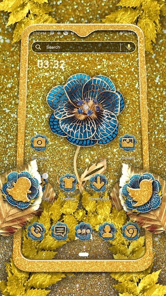 Run android online APK Golden Blue Rose Theme from MyAndroid or emulate Golden Blue Rose Theme using MyAndroid