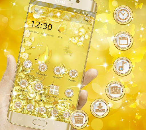 Run android online APK Golden Butterfly Diamond Theme from MyAndroid or emulate Golden Butterfly Diamond Theme using MyAndroid